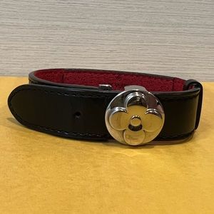 Louis Vuitton black monogram bracelet with flower closure